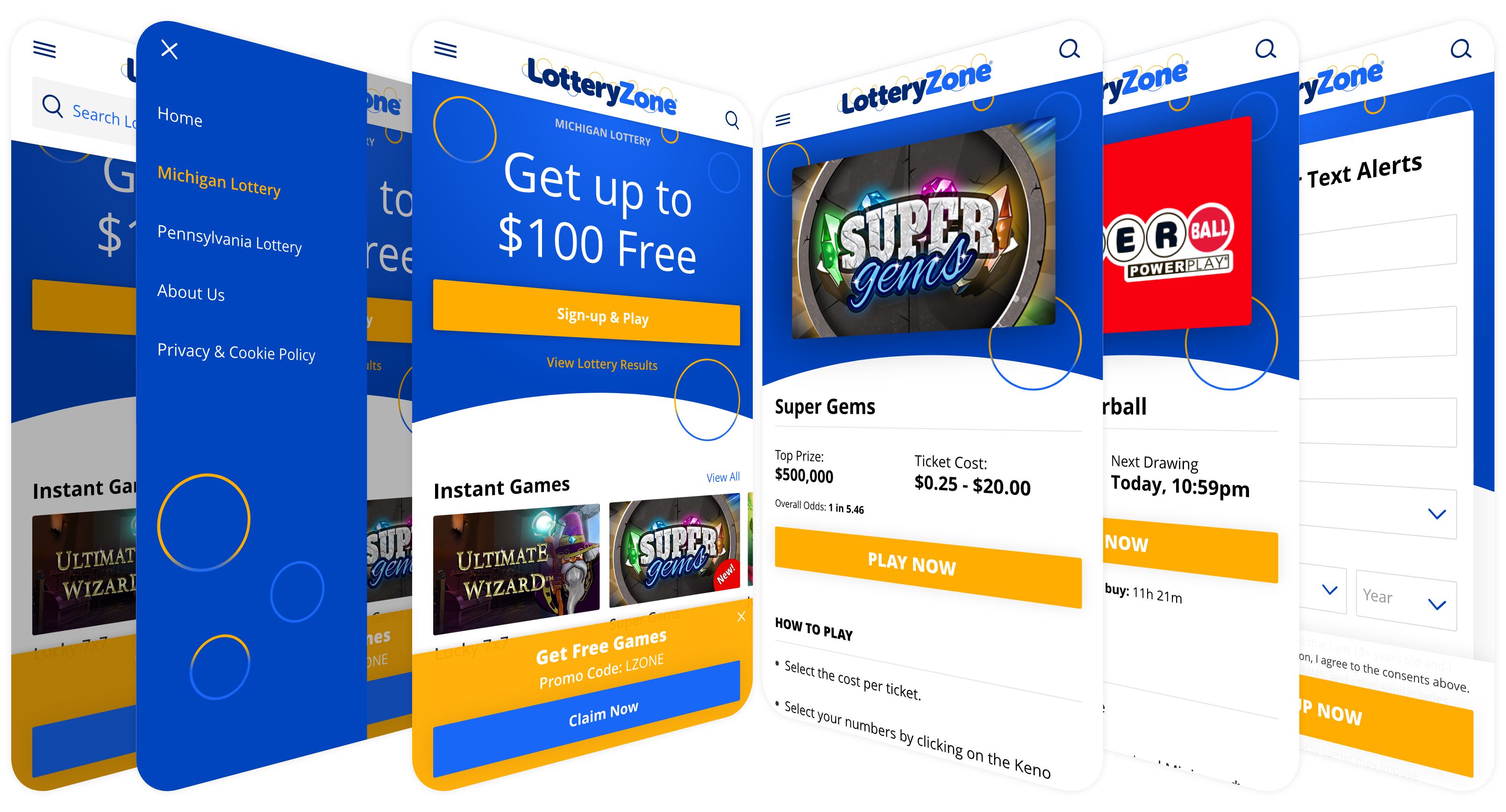 LotteryZone Mobile UI
