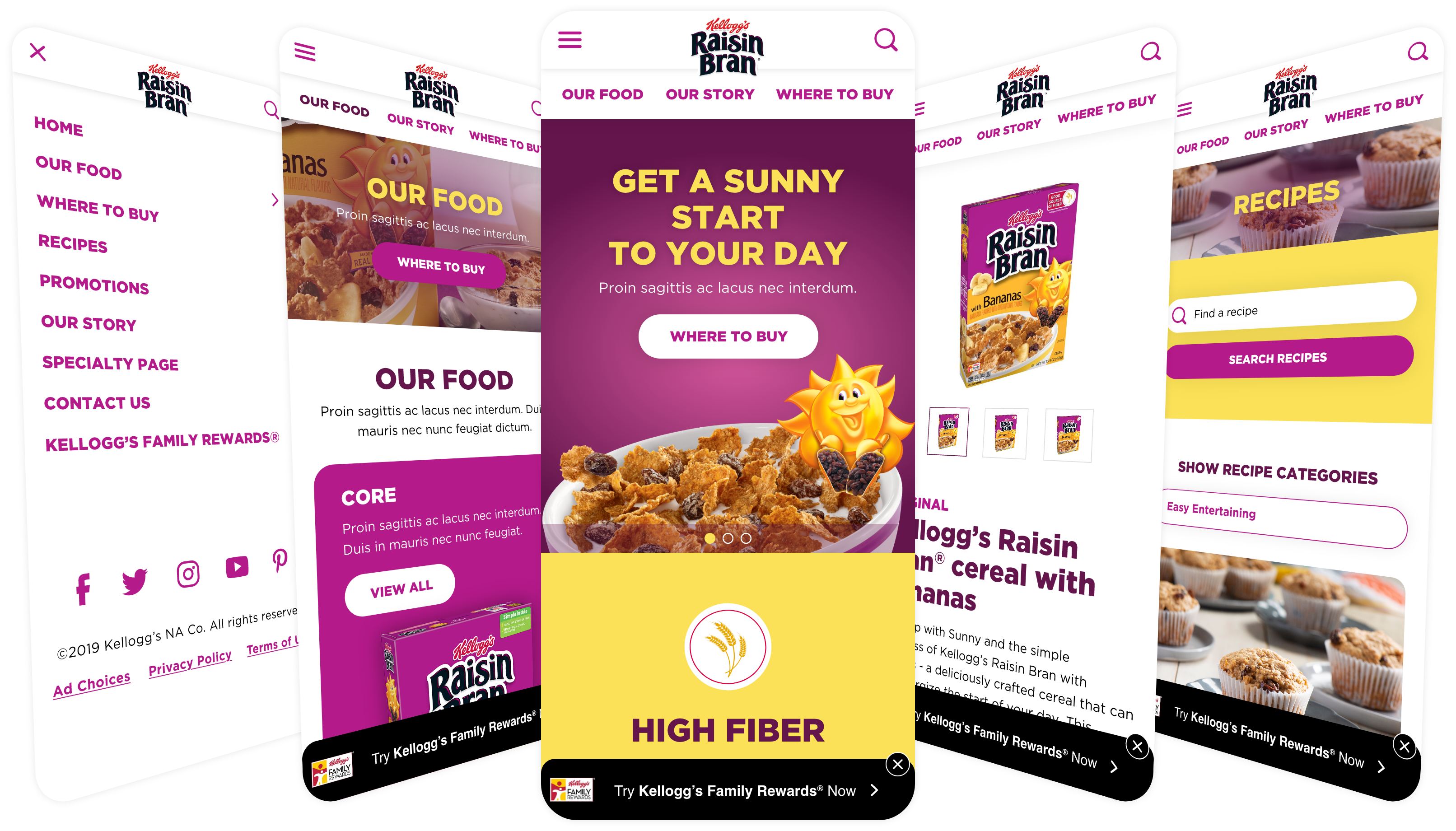 Raisin Bran Mobile UI